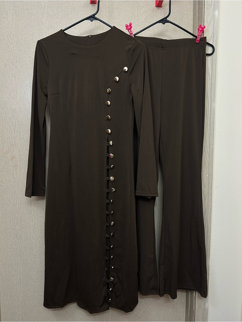 SHEIN - Brown Top and Wide Leg Pants Set - Size M